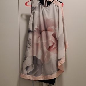 Ted Baker pink black Dress any occasion flowery all seasons